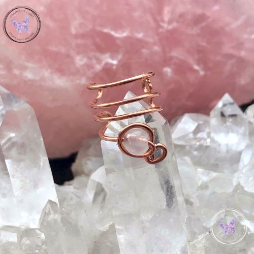 Rose Quartz Copper Ear Cuff